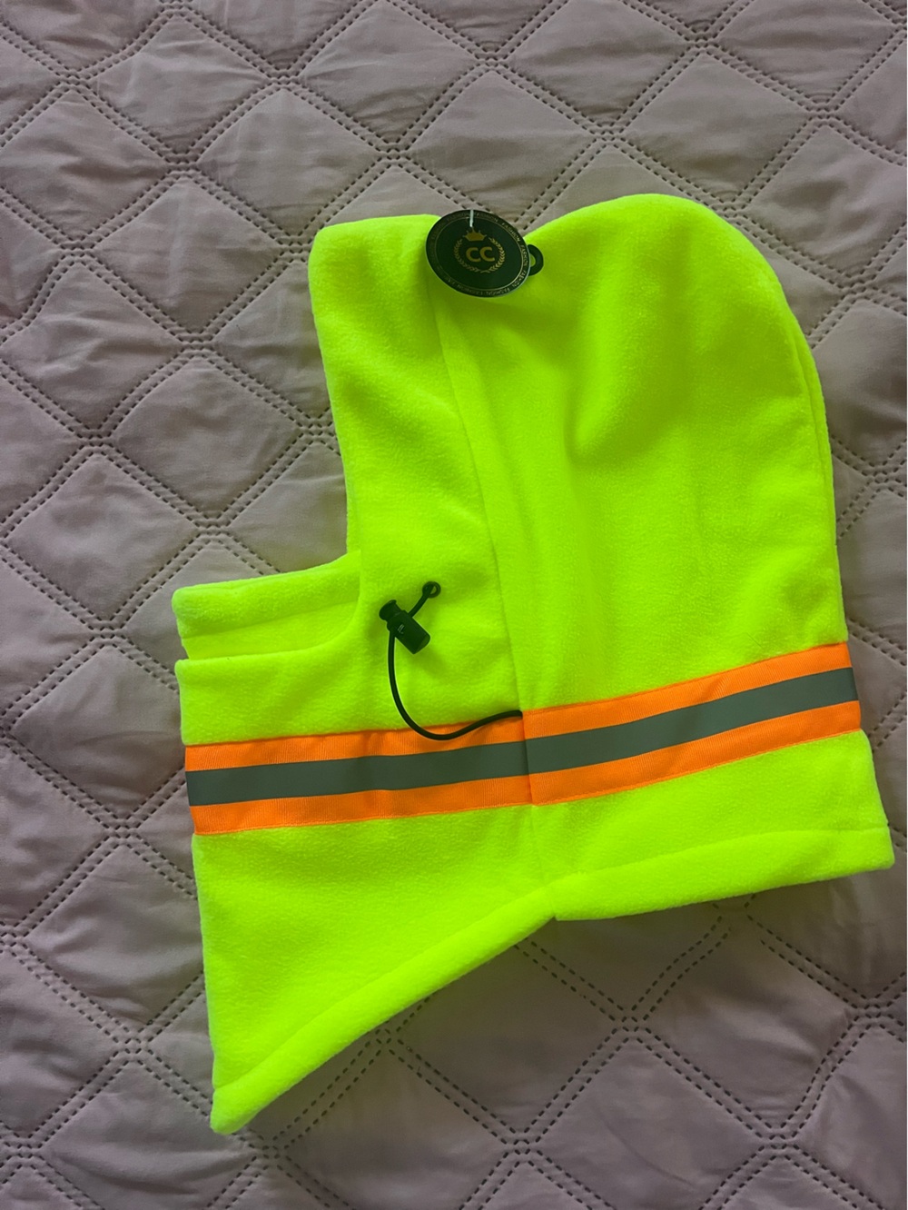 CC High-Visibility Neon Yellow Blue Balaclava Hood with Reflective Stripes - Picture 3 of 5